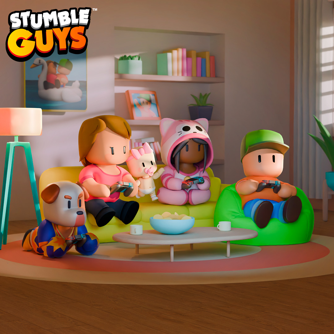 Stumble Guys characters playing on consoles